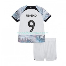 Koszulka Liverpool Roberto Firmino 9 Dziecięcy Wyjazdowe Stroje Piłkarskie 2022/23 Krótki Rękaw